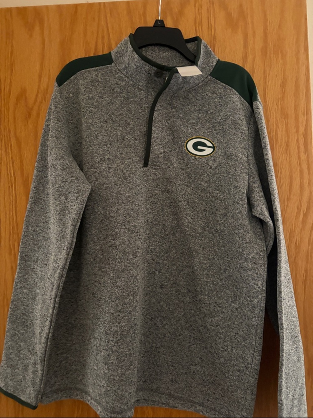 NFL Gray and Dark Green Men's Quarter-Zip Pullover